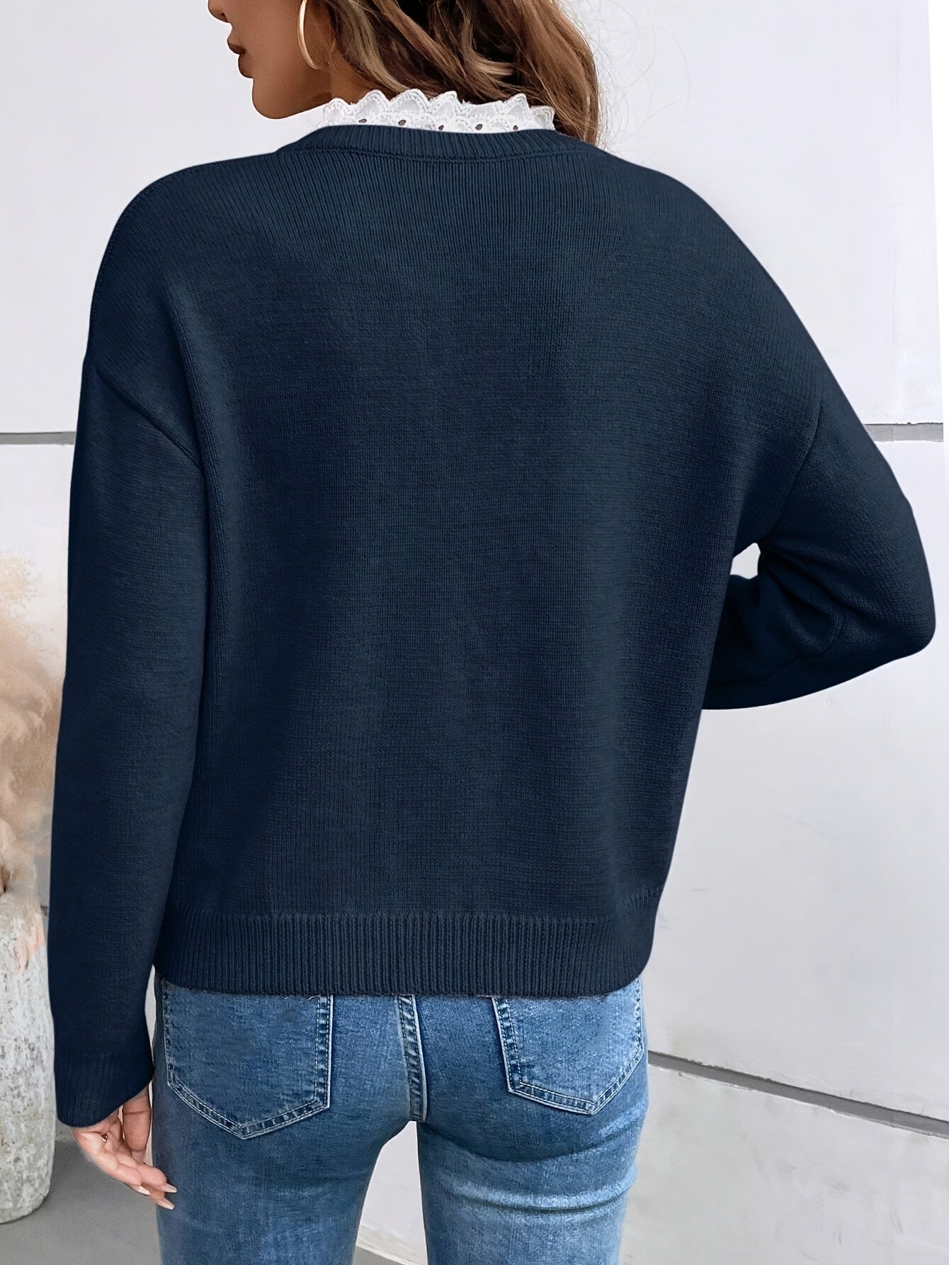 Marta™ – Jersey de punto con detalle de encaje
